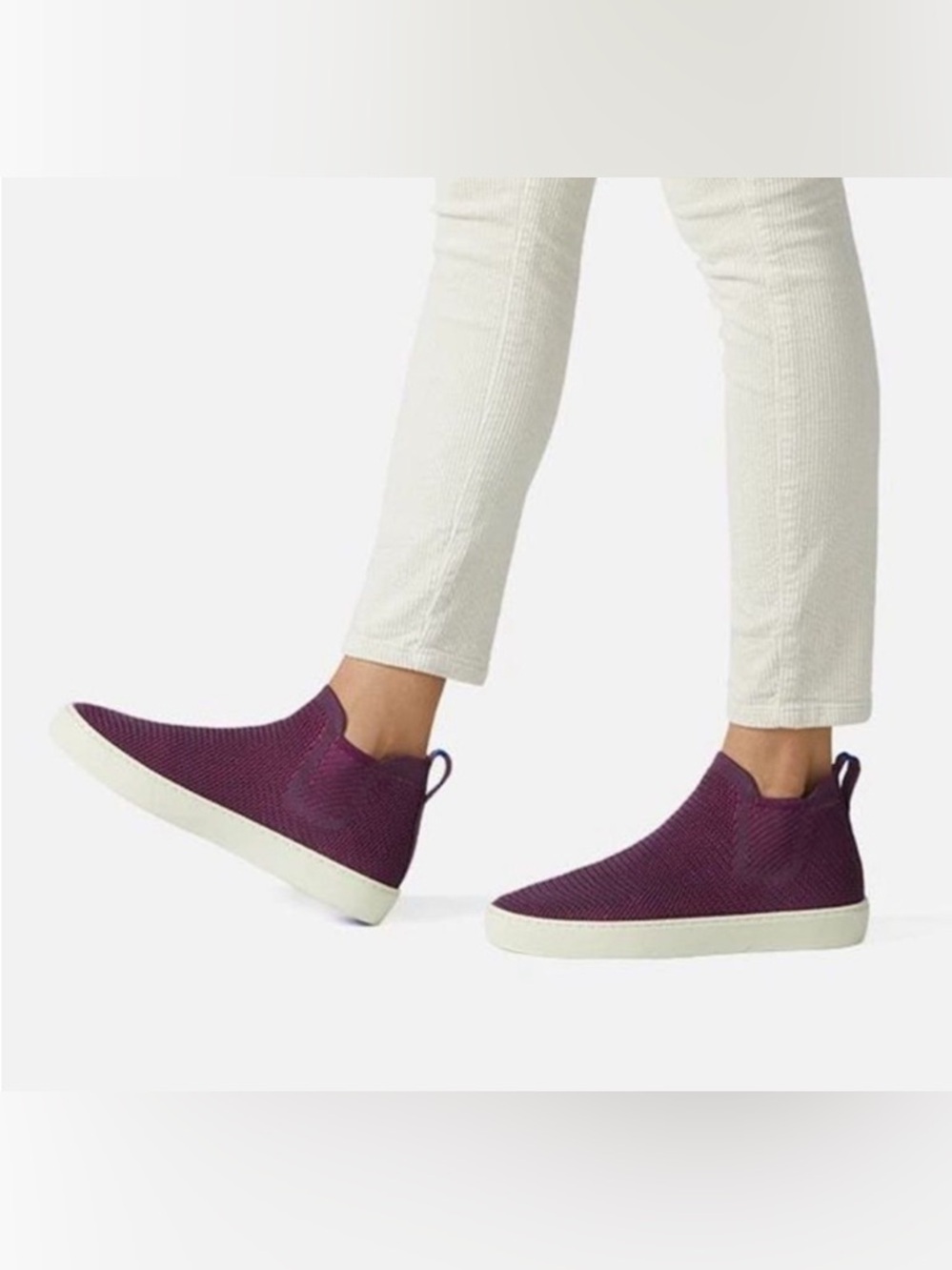 Rothy's Chelsea Ankle Boots Lattice Knit High Top Sneaker Berry Purple Women's 9